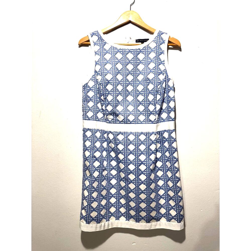 346 Brooks Brothers dress preppy geometric spring summer 100% cotton women 14
